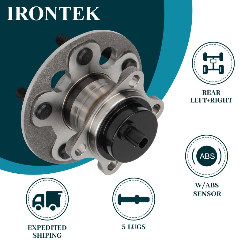 IRONTEK 512418X2 Rear Wheel Hub and Bearing Assembly Compatible for Scion 2008-2015 xB 2.4L L4; 5 Lugs W/ABS 1PCS Wheel Bearing and Hub - Image 2